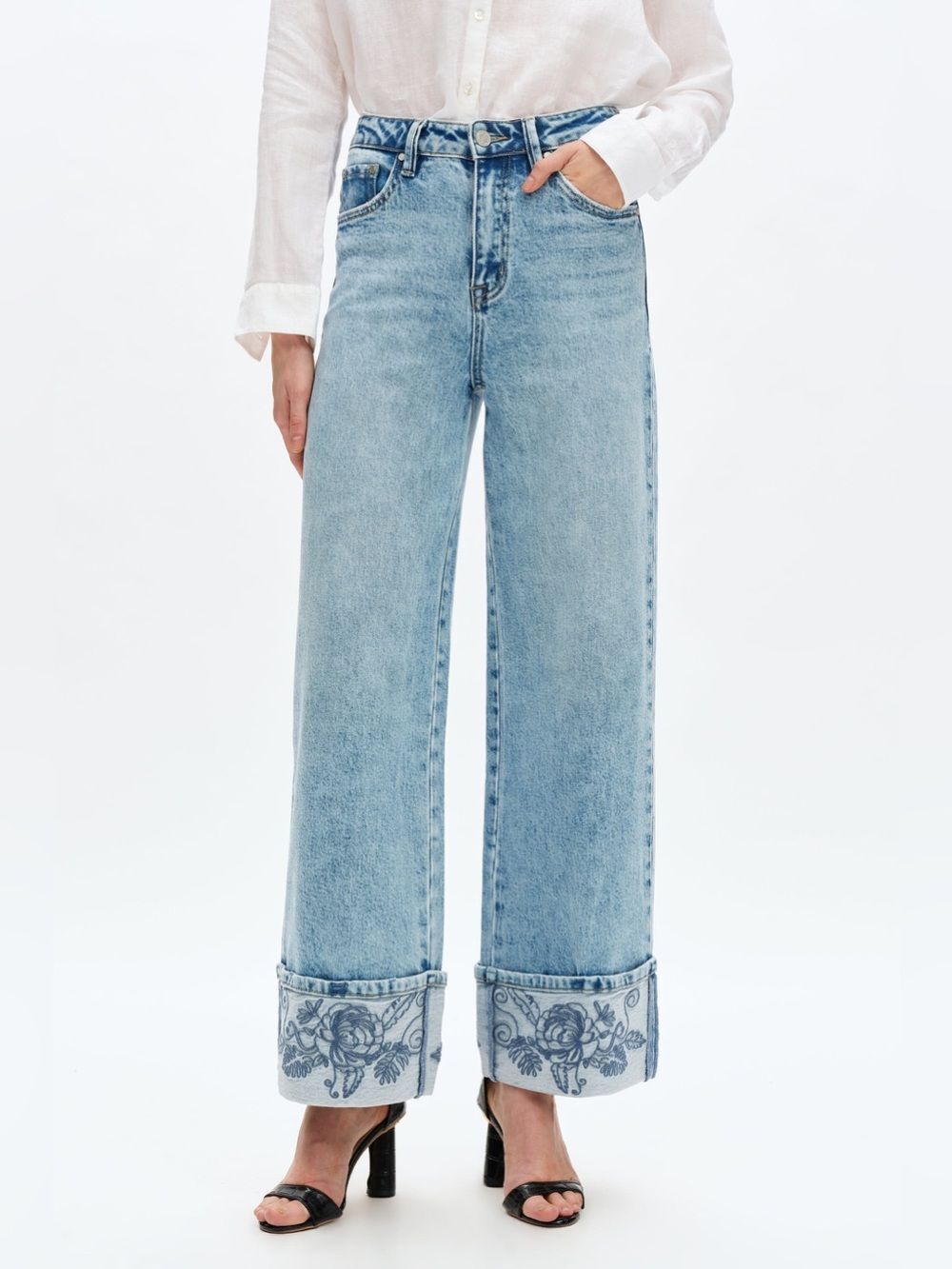 NWT Bayeas Flora High Rise Wide Leg Jeans